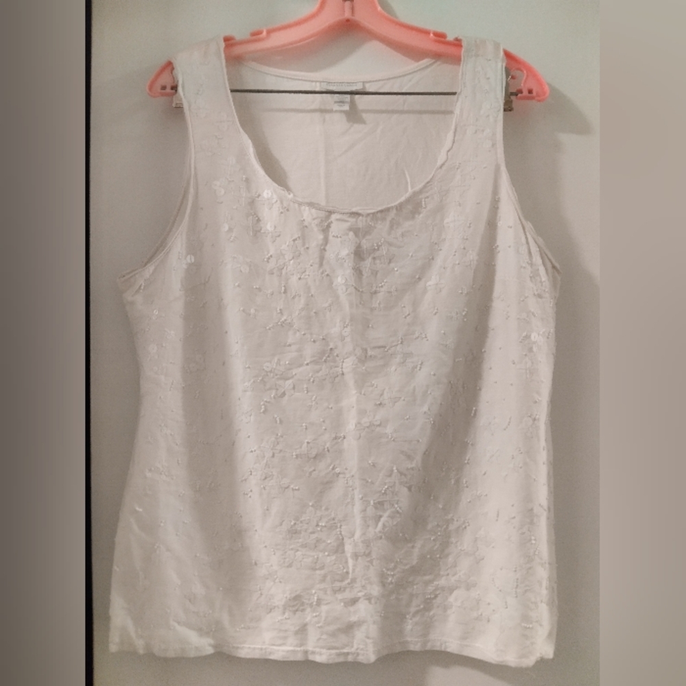 Charter Club white xl sleeveless top